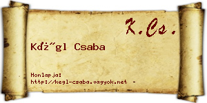 Kégl Csaba névjegykártya