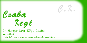 csaba kegl business card